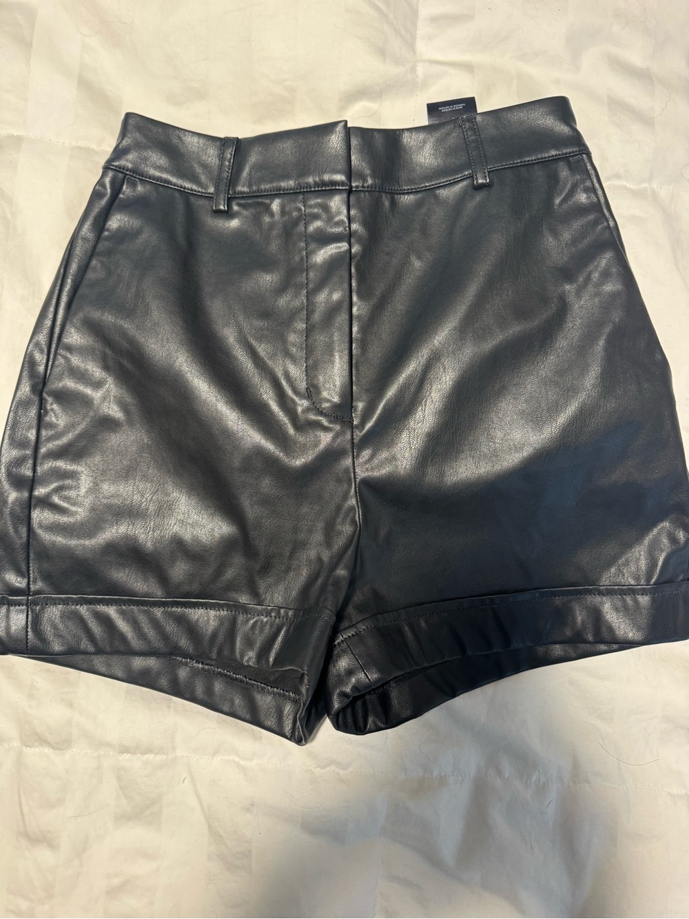 Express Black Faux Leather High-Waist Shorts